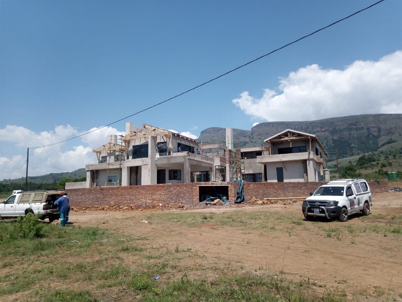 Large homes under construction